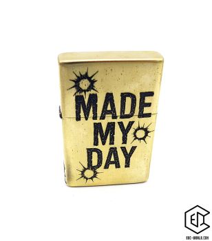 Benzin Feuerzeug Messing "Made My Day"